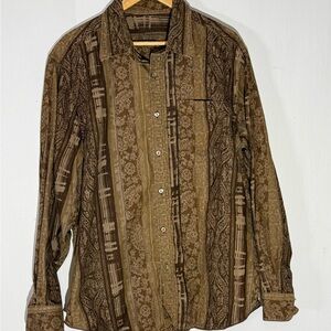 Tommy Bahama Brown Patterned Casual Button-Down Shirt